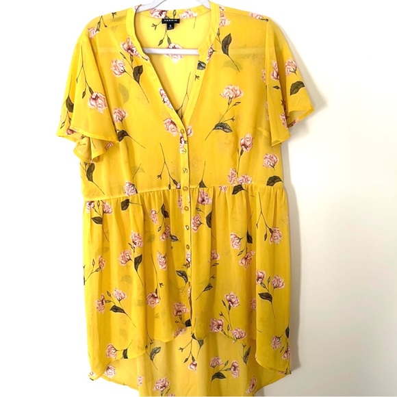 Torrid Yellow floral Top - Picture 2 of 11